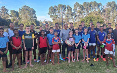 Rugbyhelde besoek Oudtshoorn vir Wesbank-pawiljoen